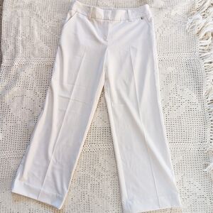 ☾ Trina Turk 𝙾𝚢𝚜𝚝𝚎𝚛 𝚆𝚑𝚒𝚝𝚎 𝙵𝚕𝚊𝚝 𝙵𝚛𝚘𝚗𝚝 𝚃𝚛𝚘𝚞𝚜𝚎𝚛𝚜 ☽